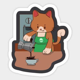 Barista cat Sticker